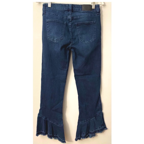 PISTOLA High Rise Boot-Cut Raw Ruffle Hem Crop Jeans - NWT - Picture 8 of 8